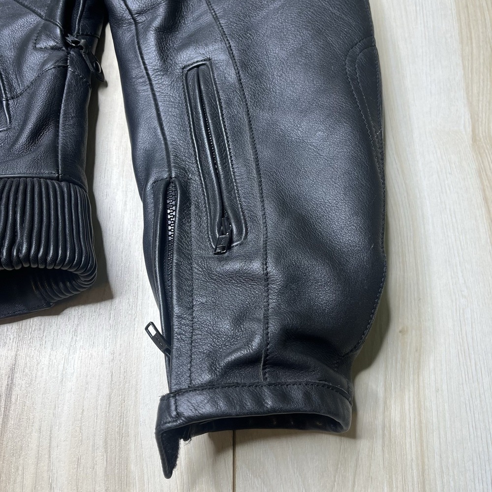 HJC leather Motor Cycle Jacket Cirotech Riding Gear Scotchlite 3M Size 42 - Picture 2 of 16